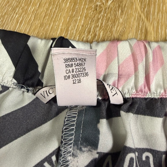 Victoria's Secret Pajama Striped Pink and Black Silky Medium Shorts - Picture 4 of 6